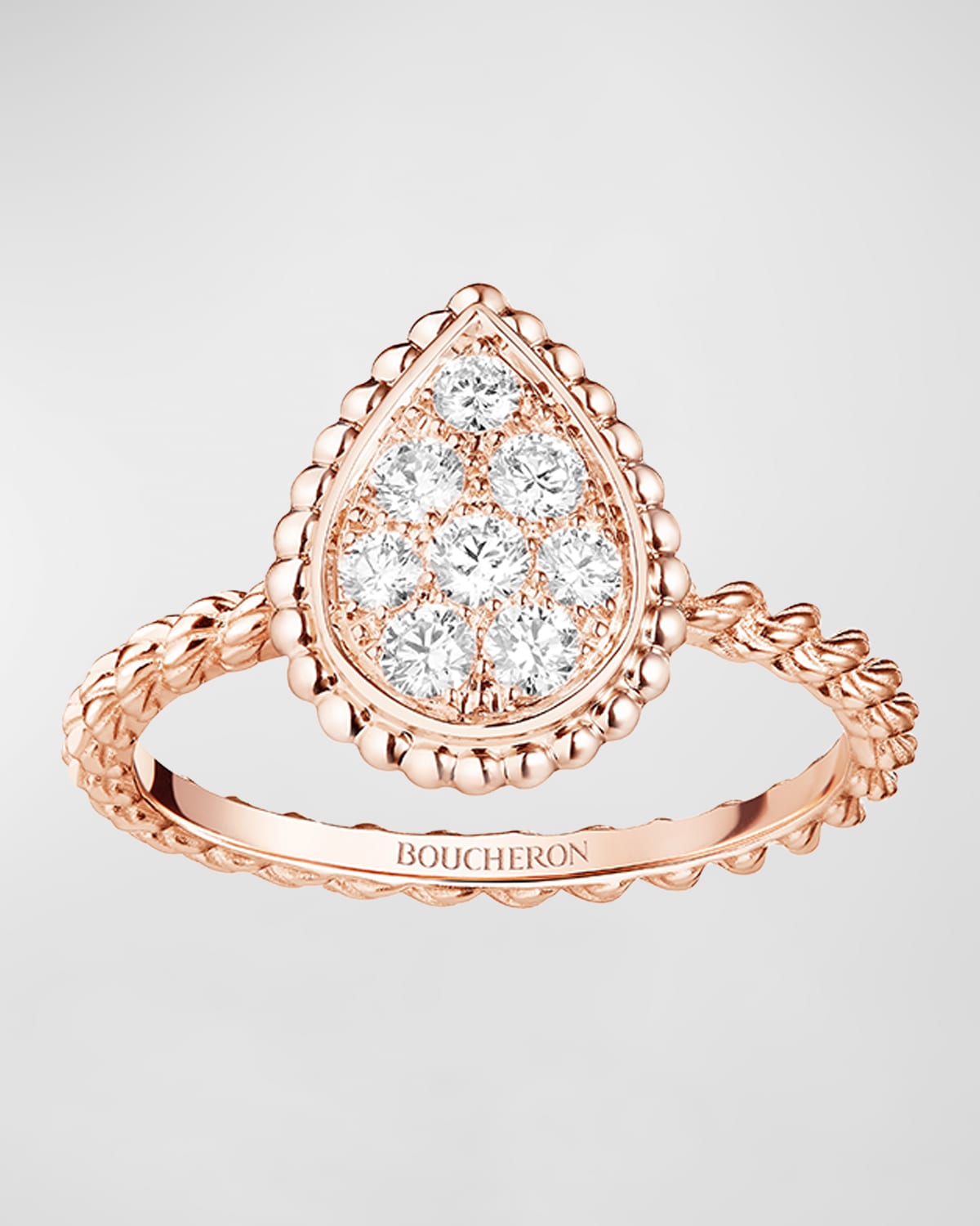 Pink Gold Serpent Boheme Diamond Ring, Size 53