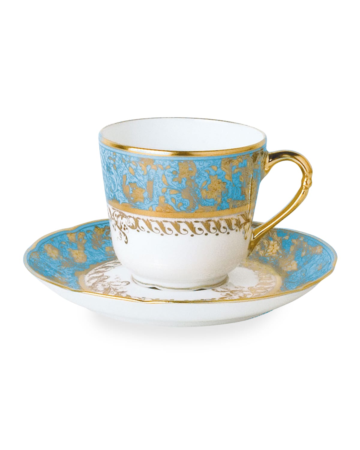 Shop Bernardaud Eden Turquoise Coffee Cup In Turquoise/white/g