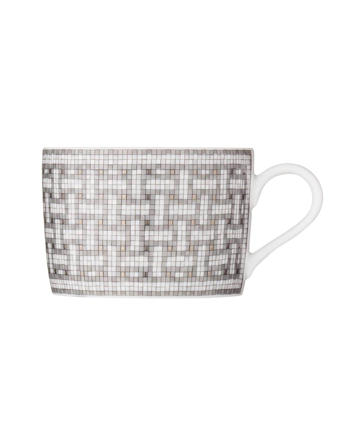 Pre-owned Hermes Mosaique Au 24 Platinum Tea Cup & Saucer In Multi