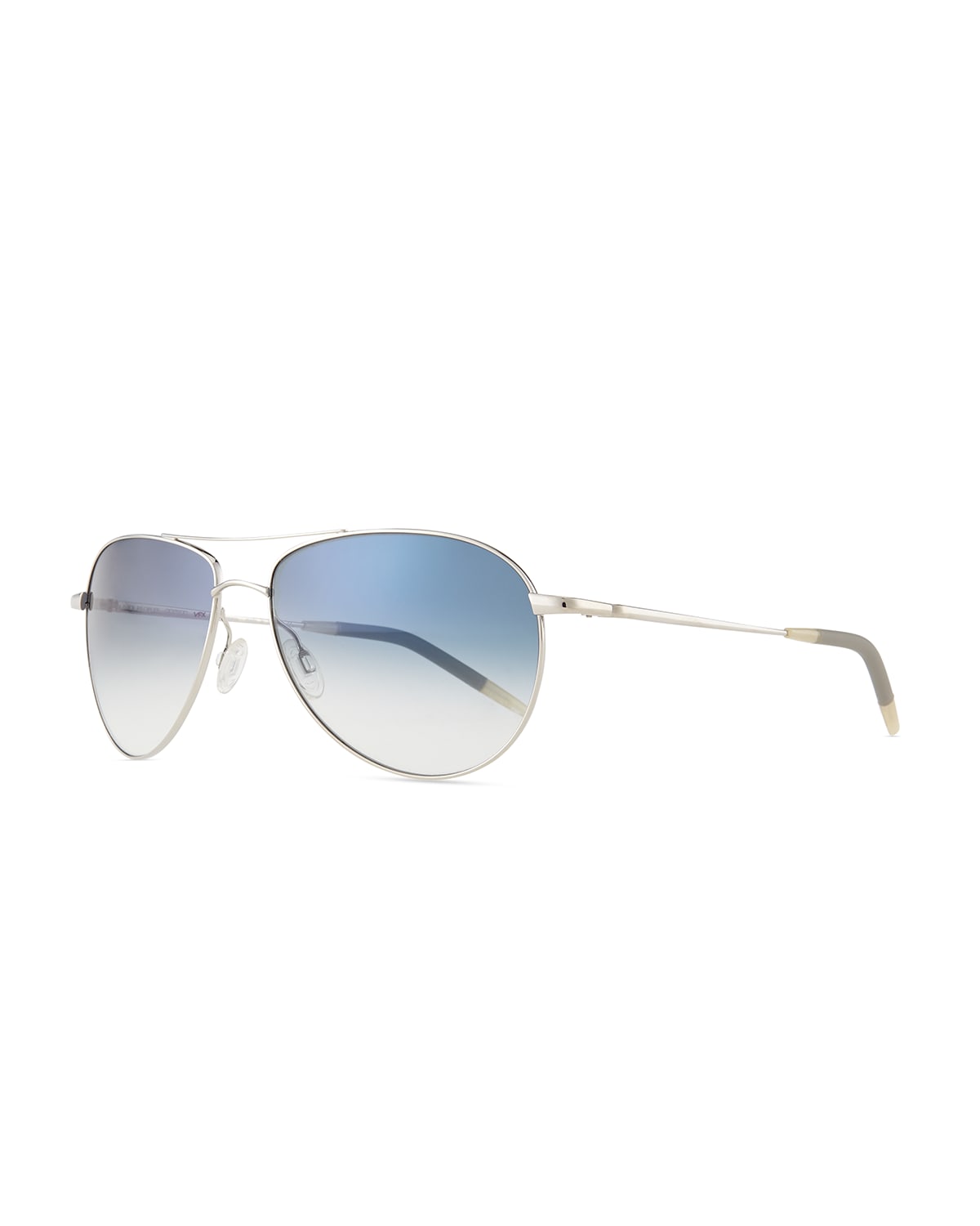 Shop Oliver Peoples Benedict Basic Aviators, Silver/chrome In Chrome Sapphire