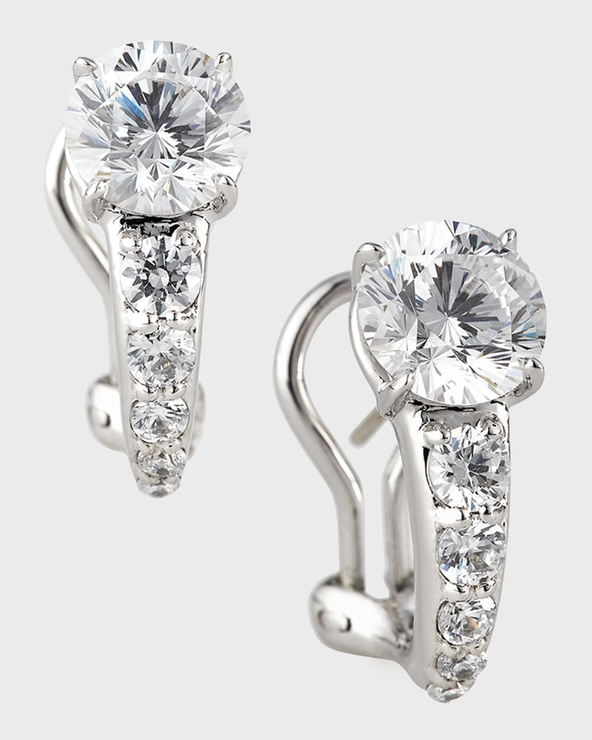 Fantasia by DeSerio Tapered CZ Crystal Earrings
