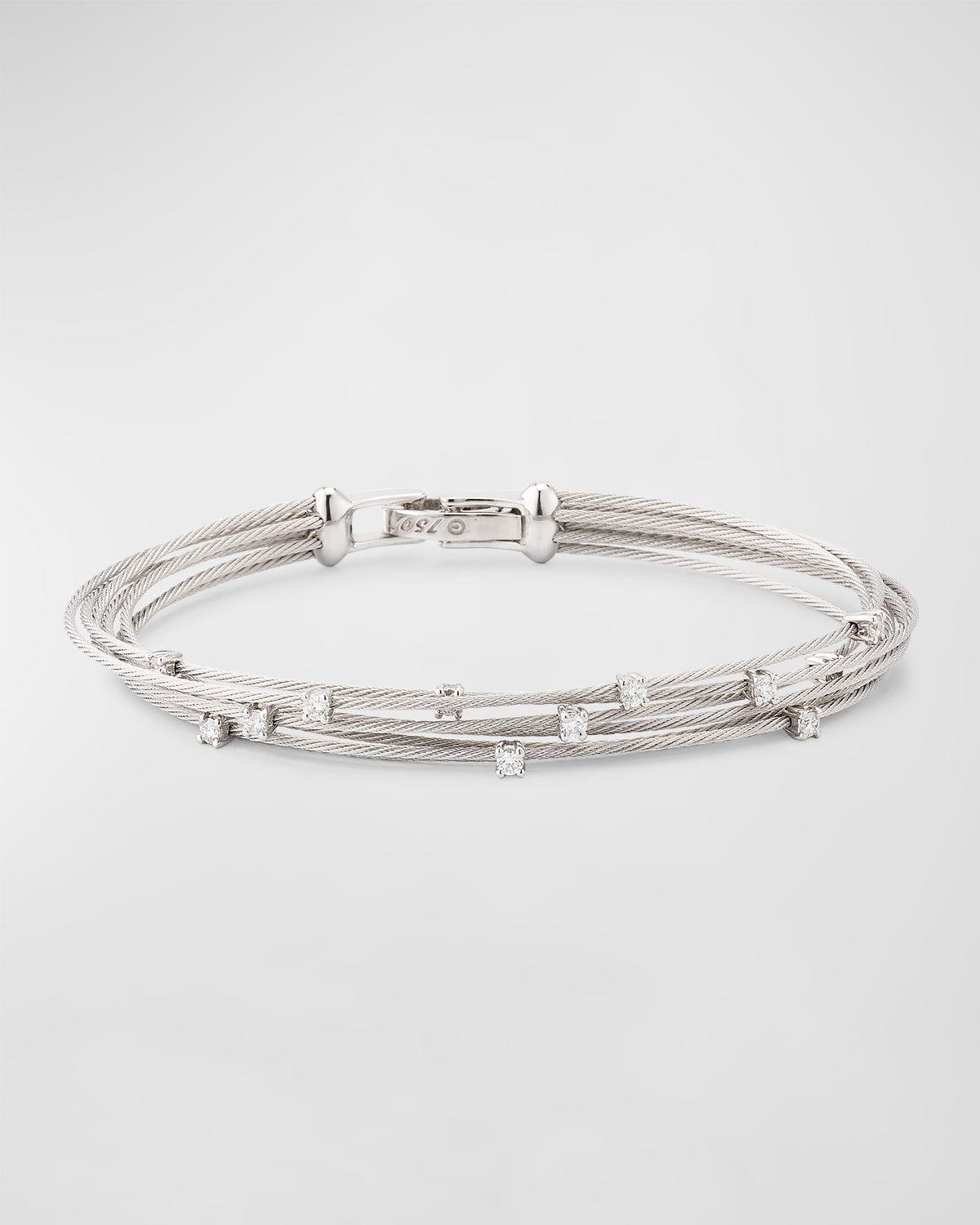 Paul Morelli Seven-strand Cable Wire Bracelet With Diamonds In Metallic