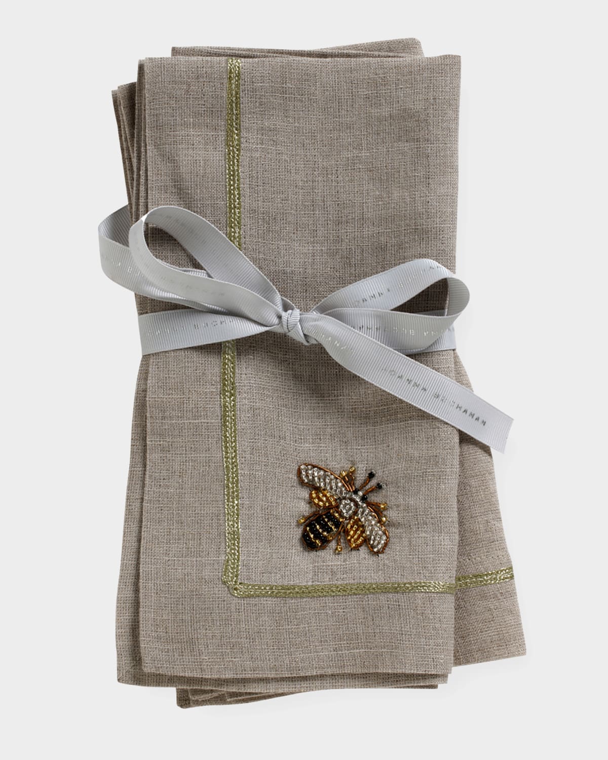 Joanna Buchanan Striped Bee Dinner Napkins, Set Of 2 In Flax