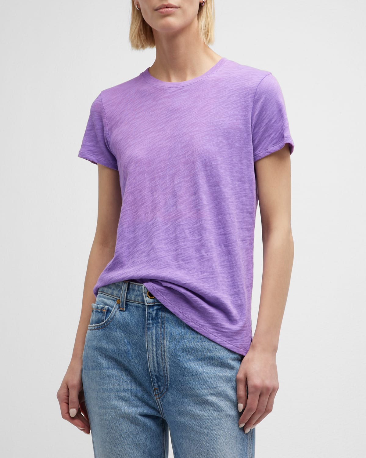 Atm Anthony Thomas Melillo Schoolboy Cotton Crewneck Tee In Bellflower