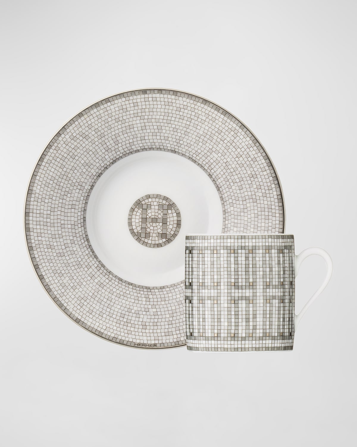 Mosaique Au 24 Platinum Coffee Cup and Saucer Set