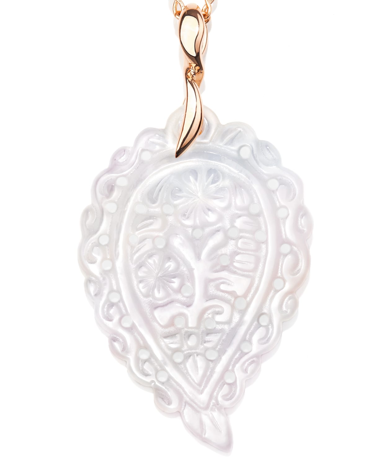 Large India Leaf Carved Pendant