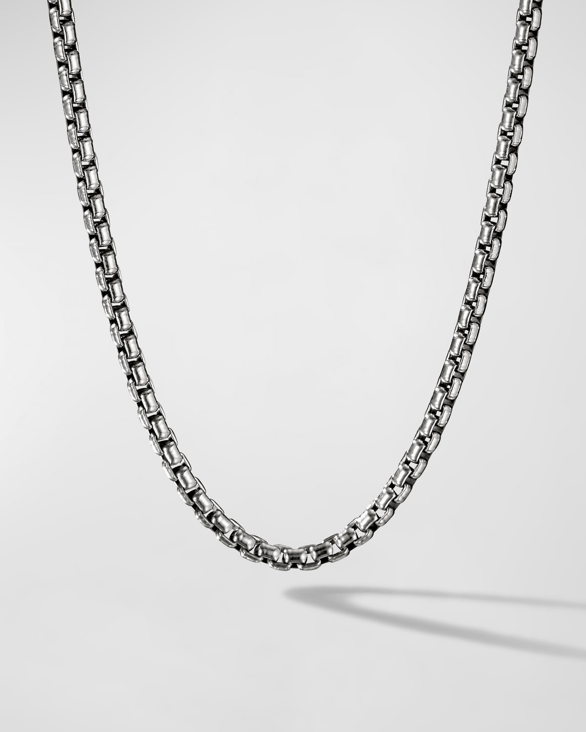 Men's Box Chain Necklace in Silver, 3.6mm, 26"L