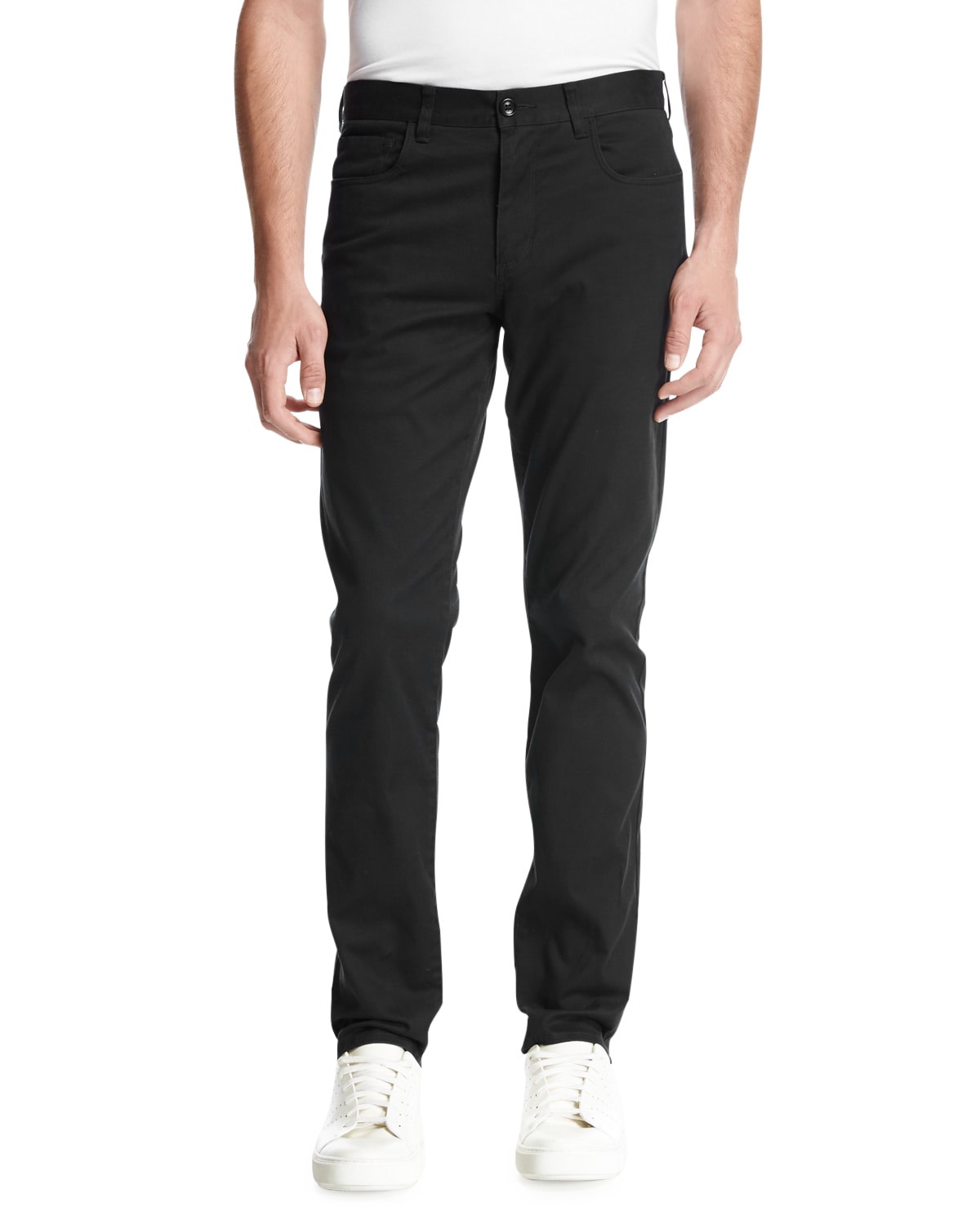 Vince Soho Five-pocket Stretch-cotton Pants In Black