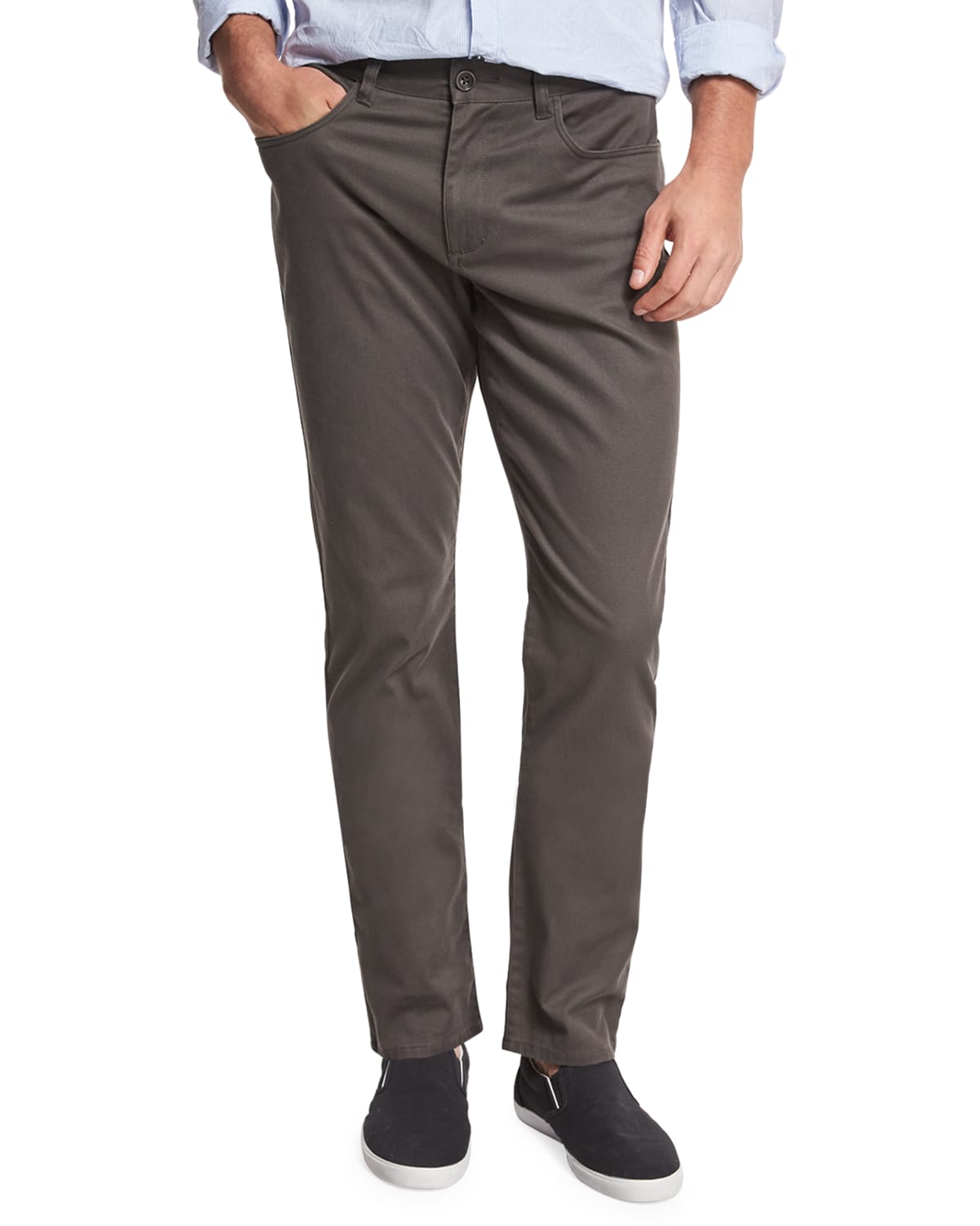 Vince Four-pocket Cotton Tailored Trousers In Grey