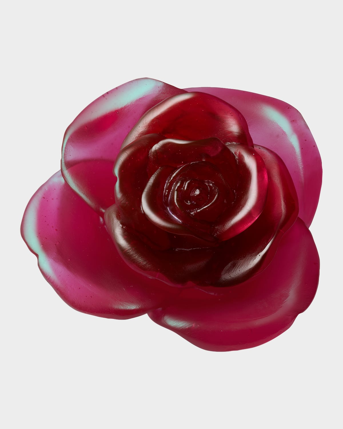 DAUM RED "ROSE" FLOWER SCULPTURE