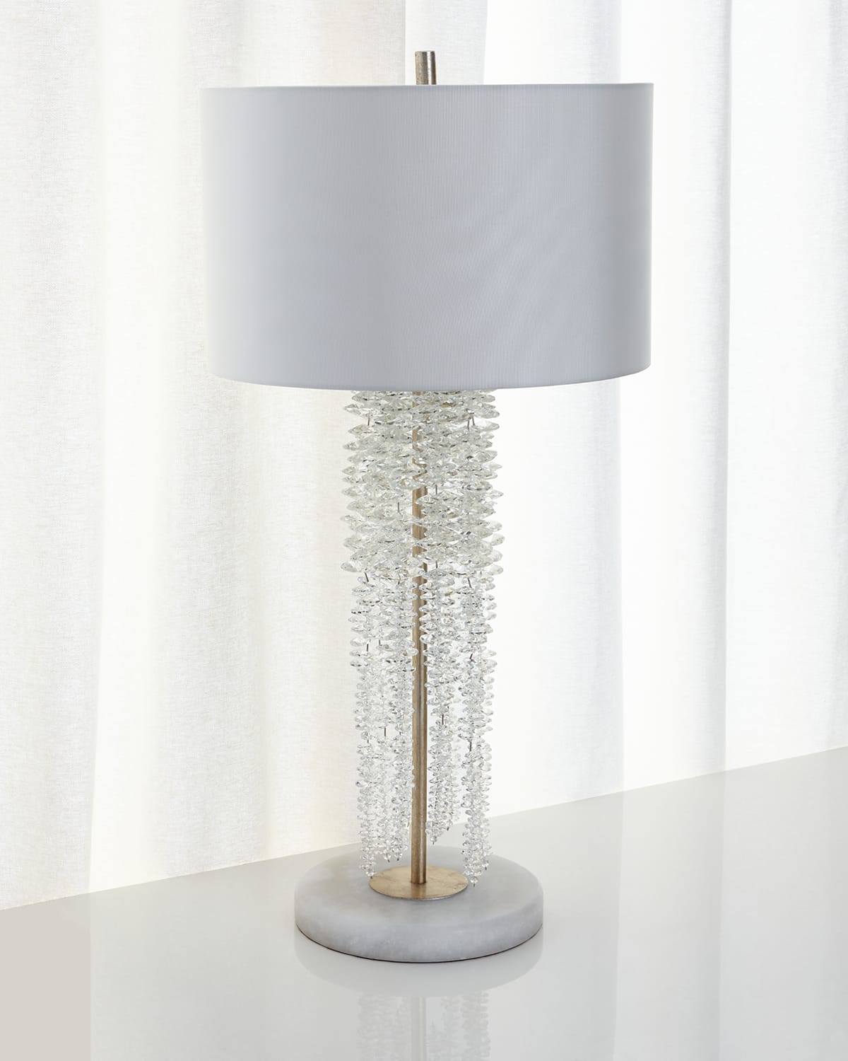 John-richard Collection Cascading Crystal Waterfall Table Lamp In Clear