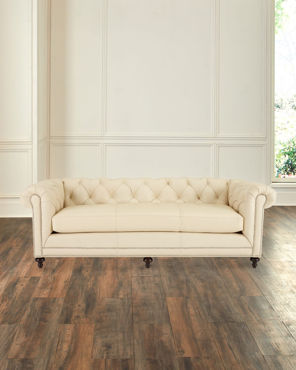 Massoud Davidson Cream Tufted Chesterfield Sofa