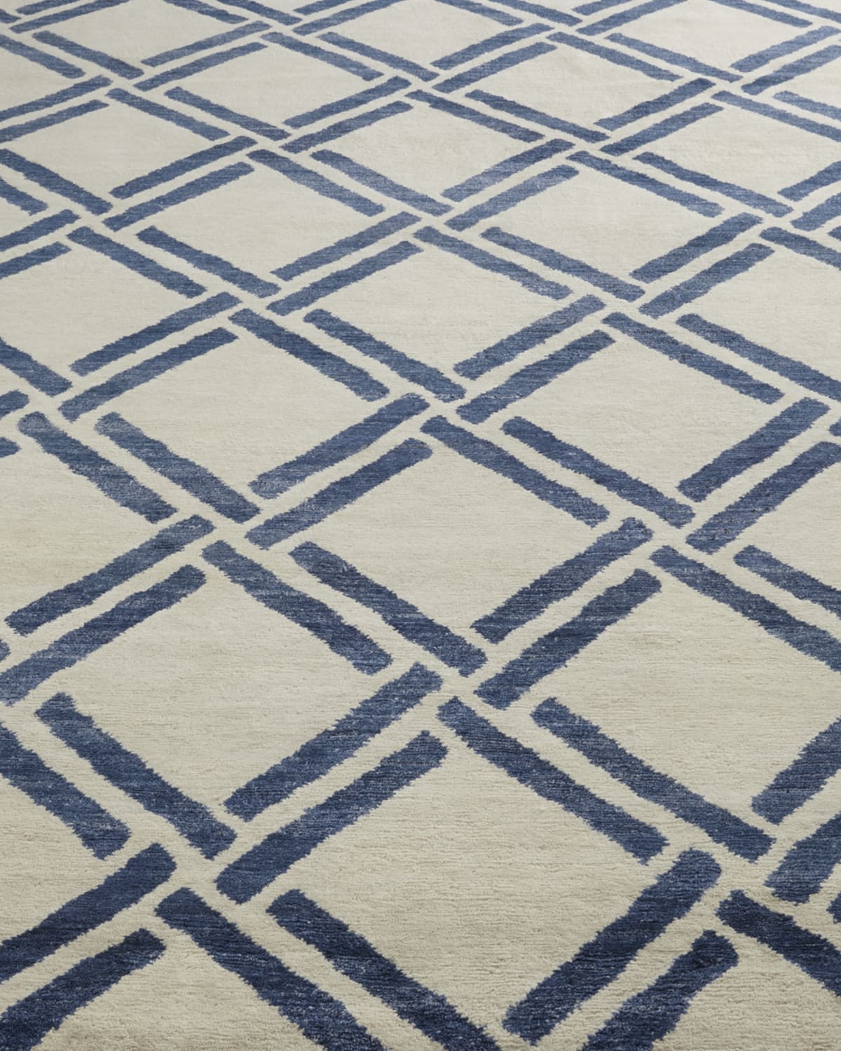 Shop Safavieh Navy Lattice Rug, 6' X 9' In Blue/ivory