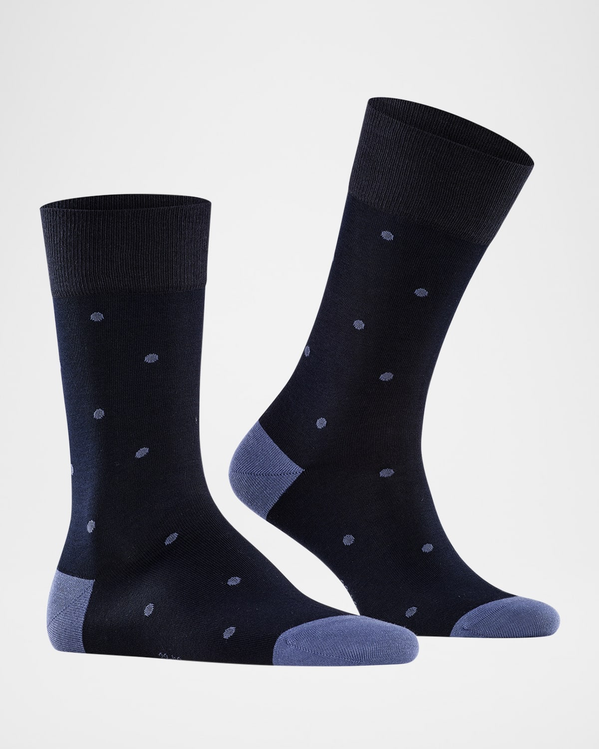 Falke Mercerized Cotton & Nylon Dot Dress Socks In Navy