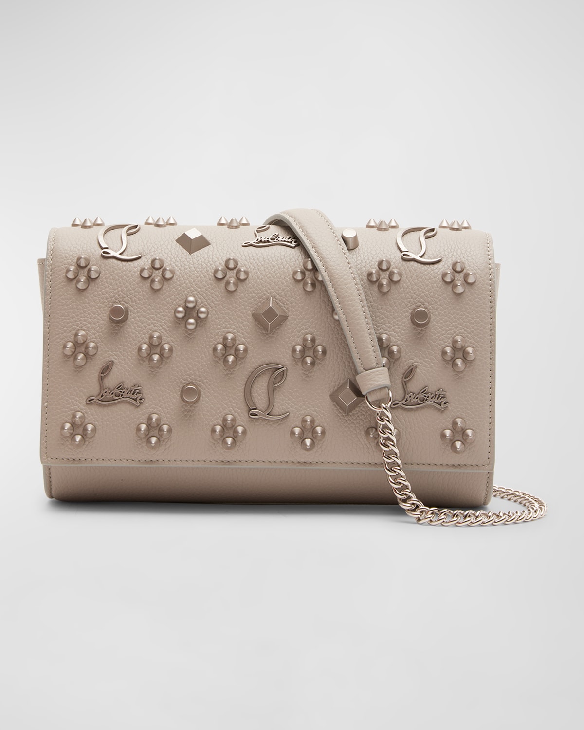 CHRISTIAN LOUBOUTIN PALOMA FOLD-OVER EMBELLISHED CLUTCH BAG