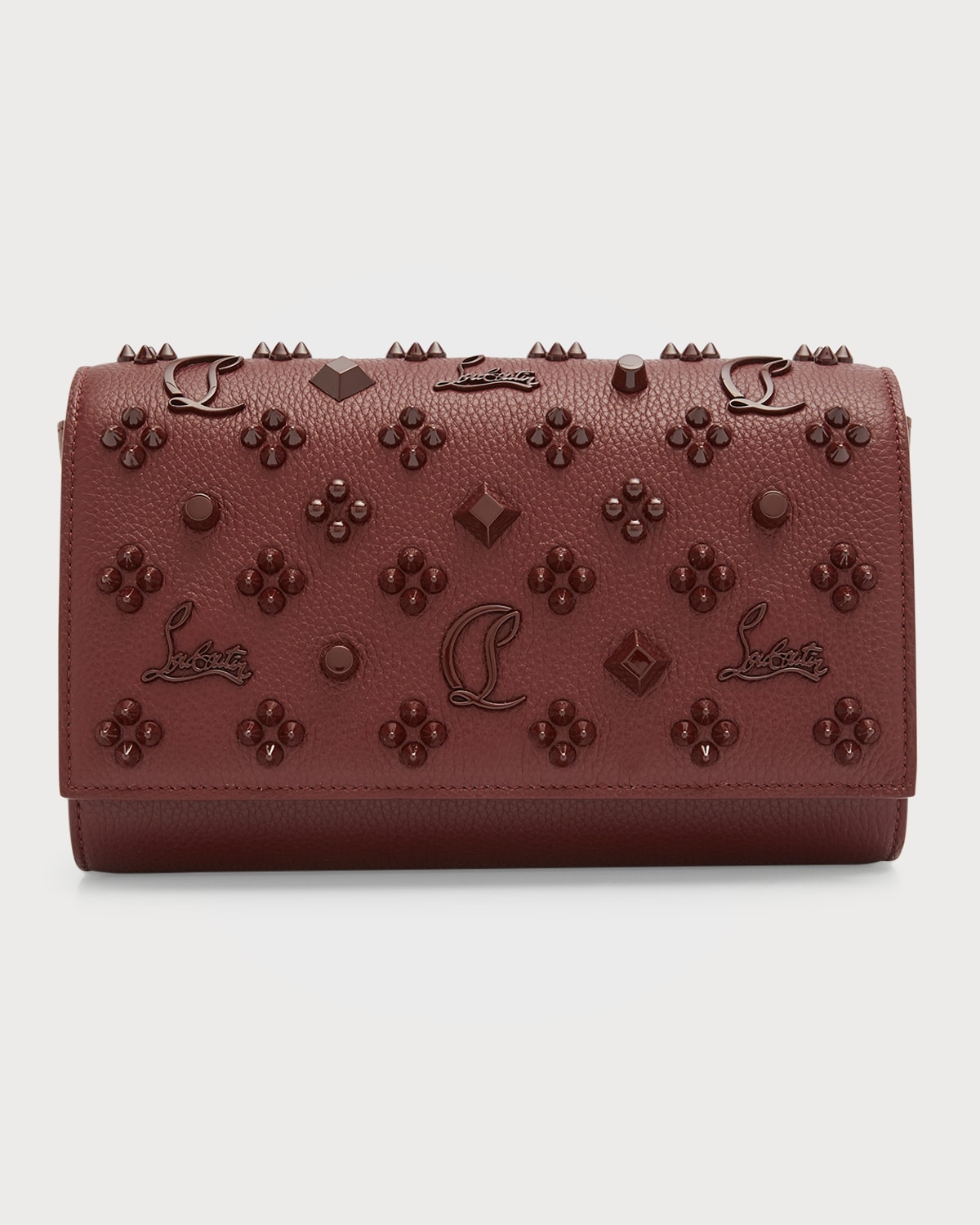 CHRISTIAN LOUBOUTIN PALOMA FOLD-OVER EMBELLISHED CLUTCH BAG