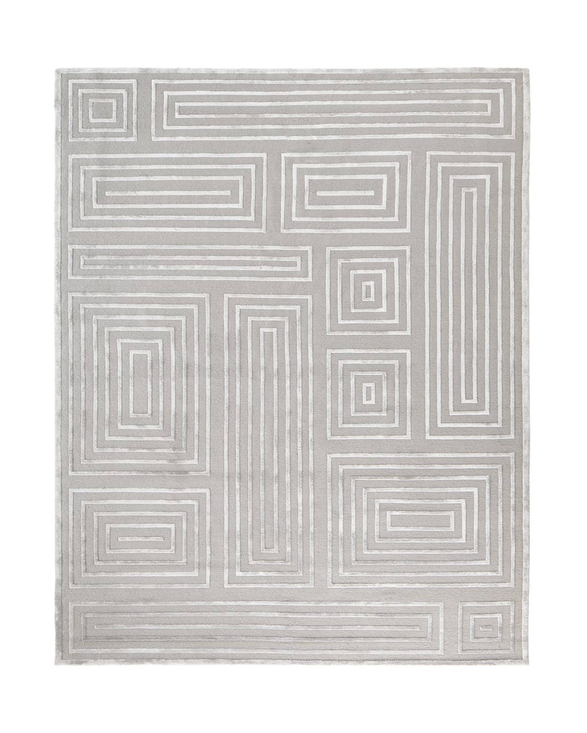 Shop Exquisite Rugs Spiral Quads Rug, 6' X 9' In Silver