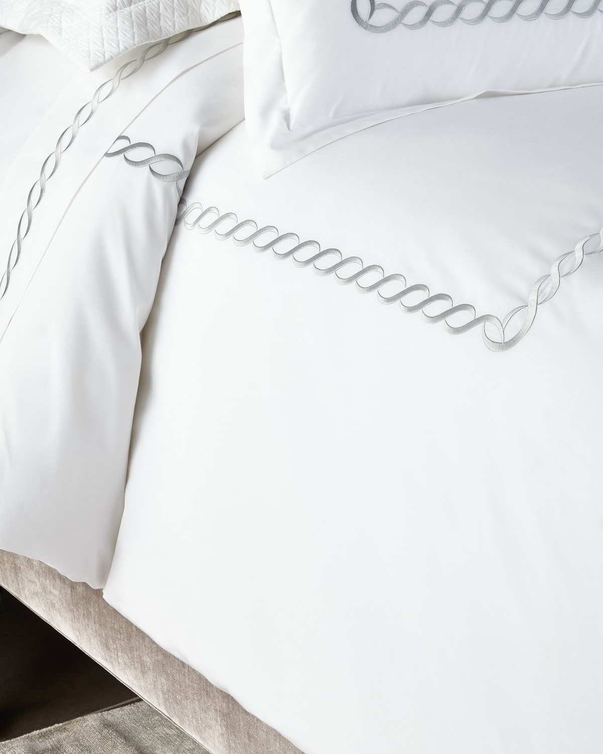 Kassatex Full/queen Catena Duvet Cover In White