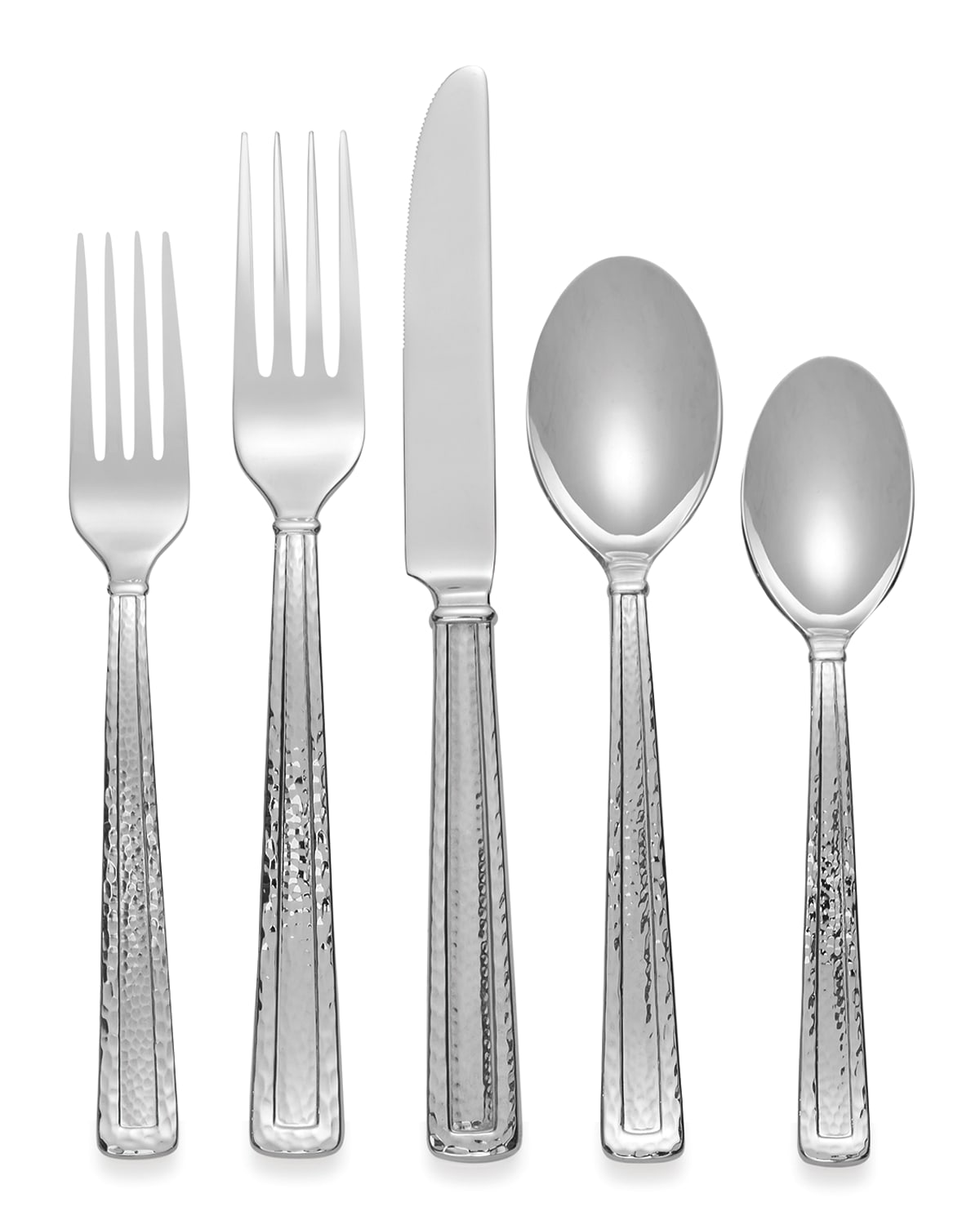 5-Piece Hammertone Flatware Place Setting