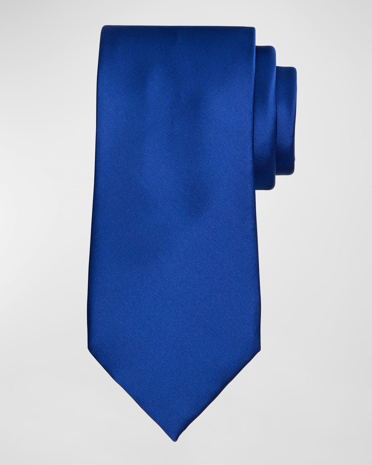 Shop Brioni Men's Satin Silk Tie In Sapphire