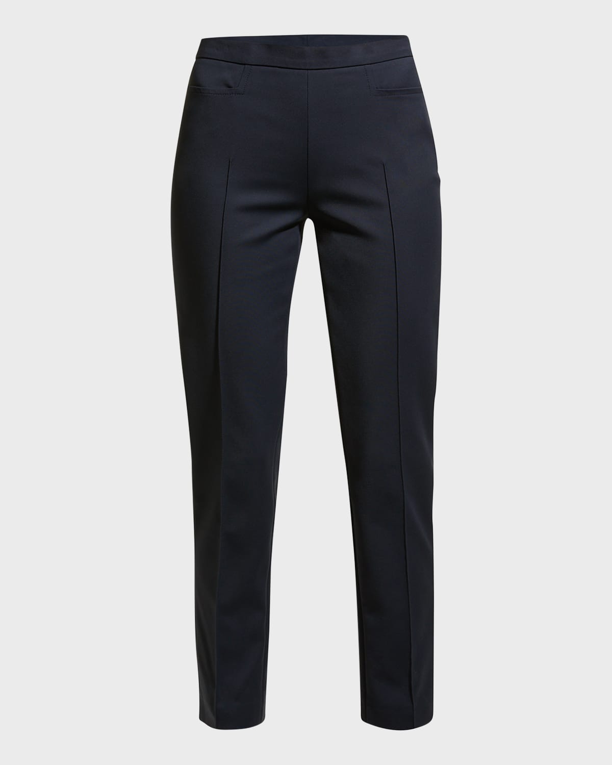 Shop Akris Punto Franca Mid-rise Cropped Pants In Navy