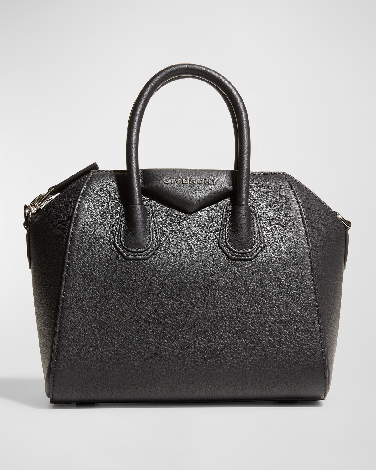 Shop Givenchy Mini Antigona Top Handle Bag In Grained Leather