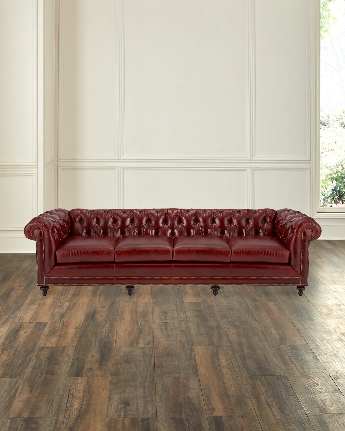 Massoud Davidson 119" Four-cushion Chesterfield Sofa