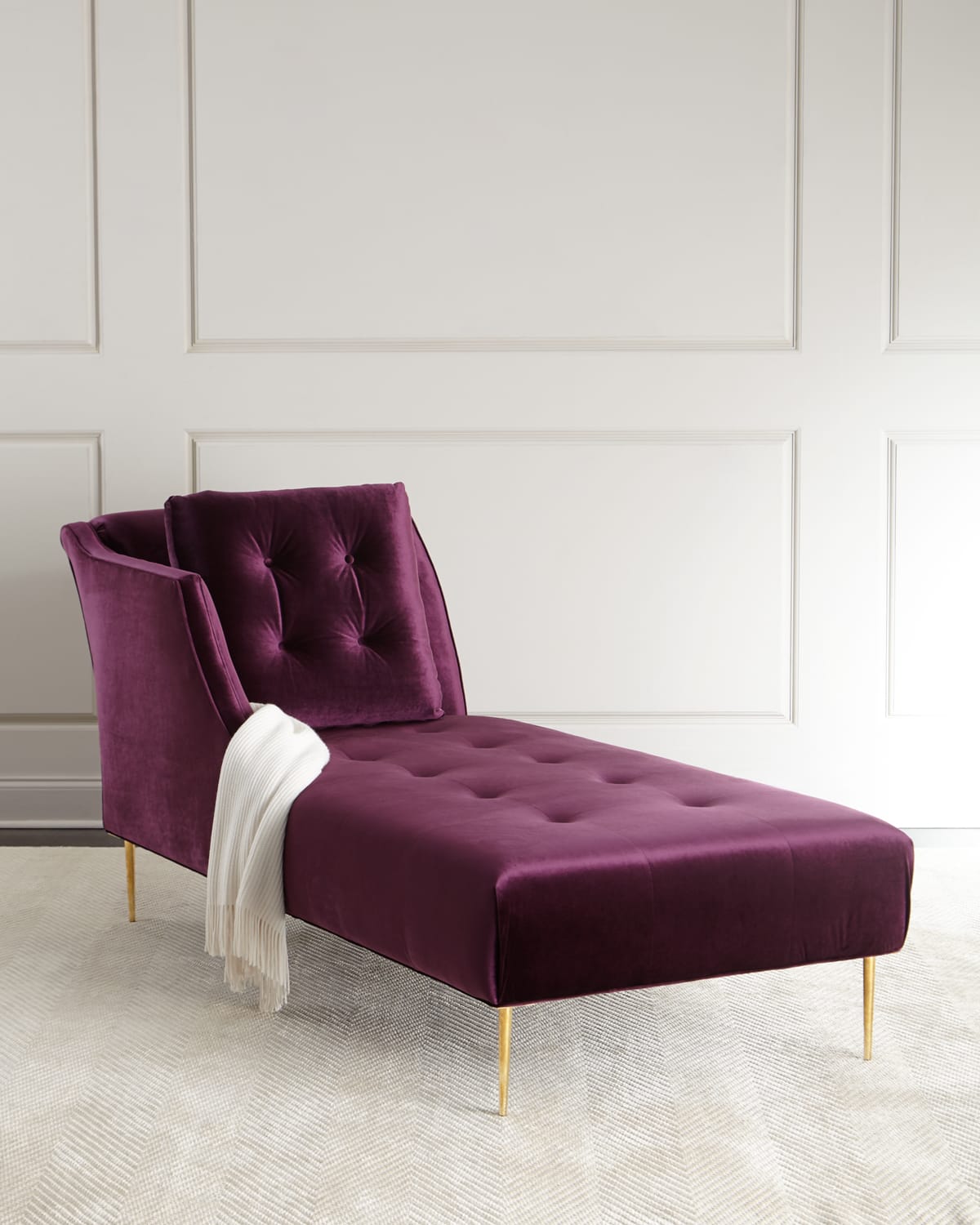 Haute House Salon Button-tufted Chaise In Plum