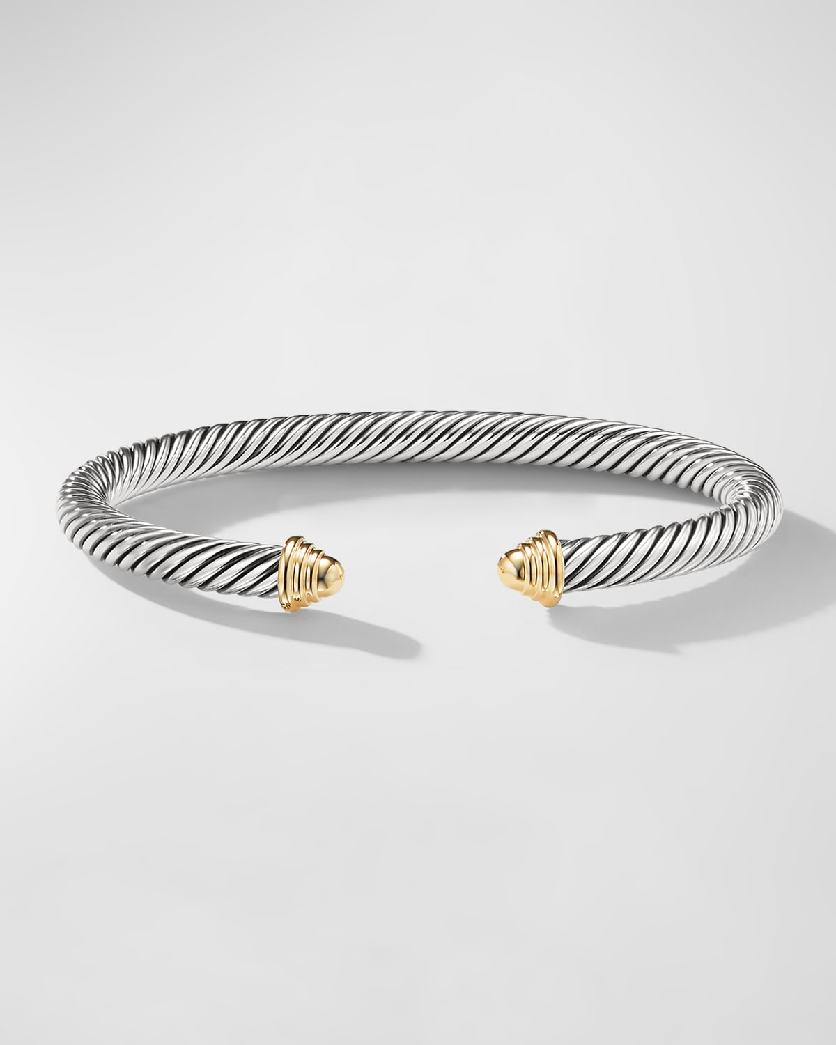 Shop David Yurman Cable Bracelet In Silver With 14k Gold, 5mm In Two Tone