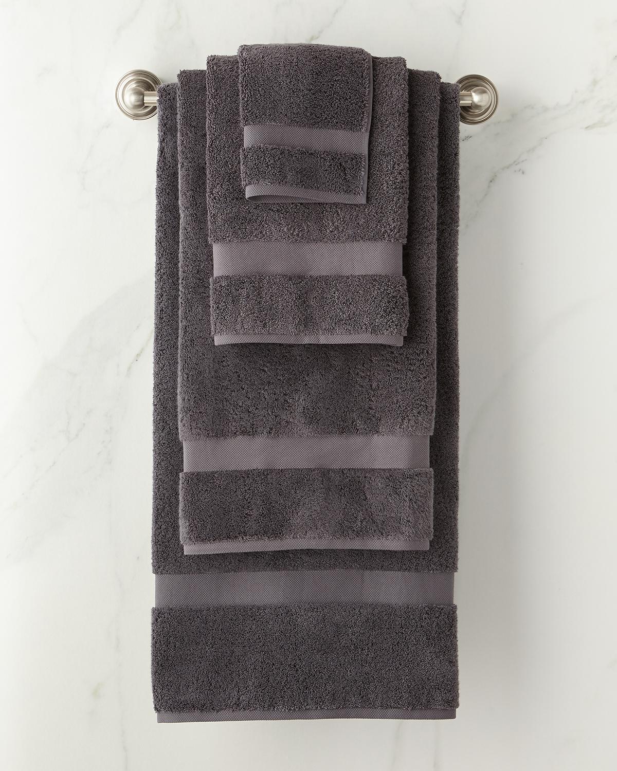 Matouk Lotus Washcloth In Charcoal