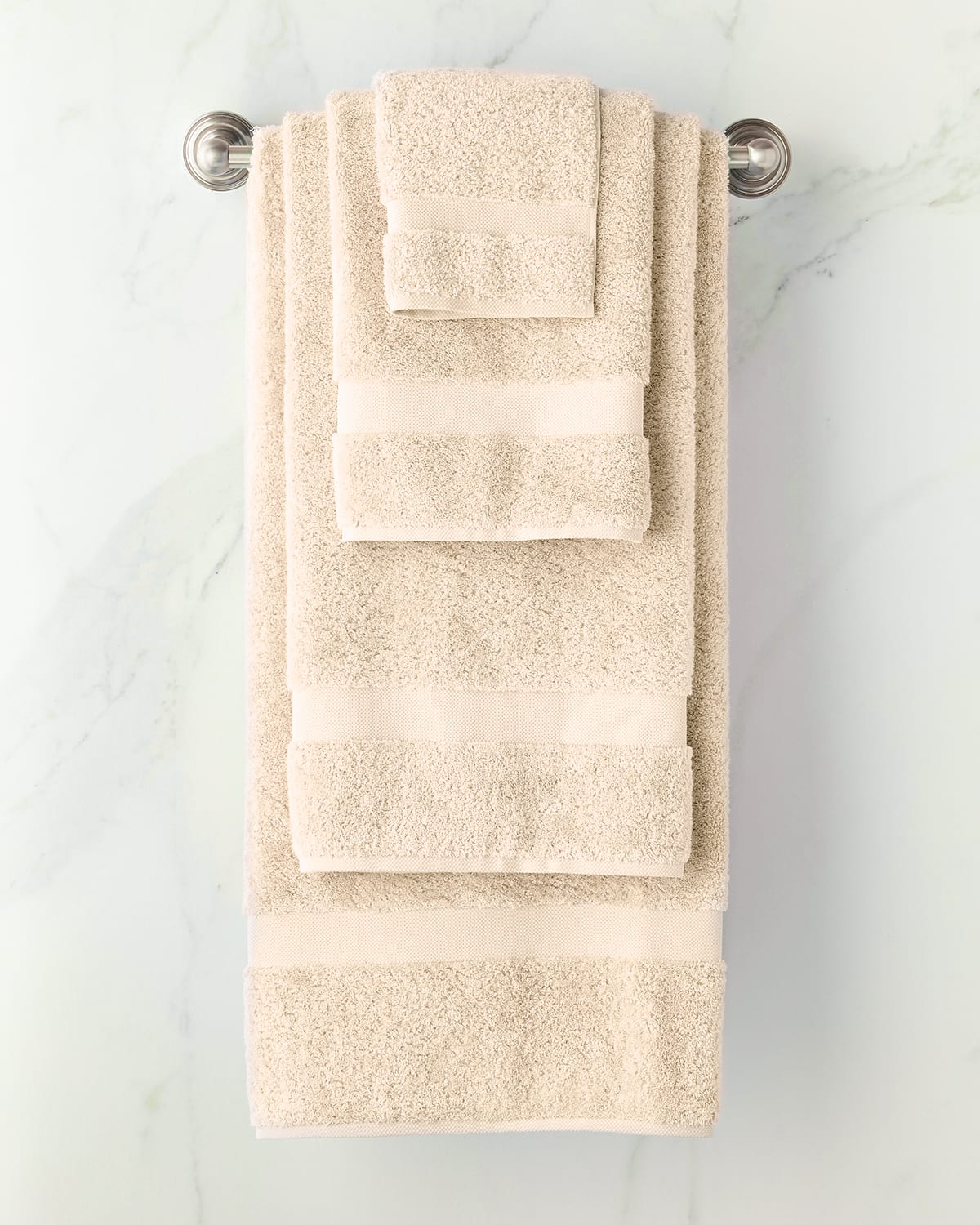 Matouk Lotus Washcloth In Champagne Cream