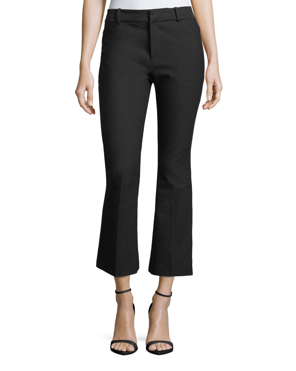 Derek Lam 10 Crosby Stretch-cotton Cropped Flare Trousers In Black