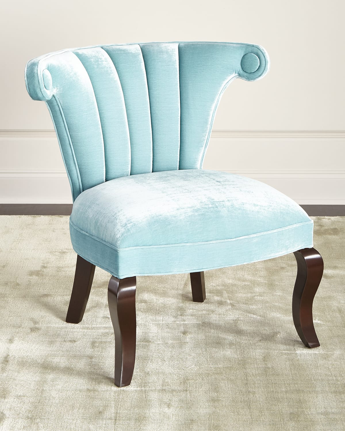 Haute House Kylie Channel-tufted Chair In Sky Blue