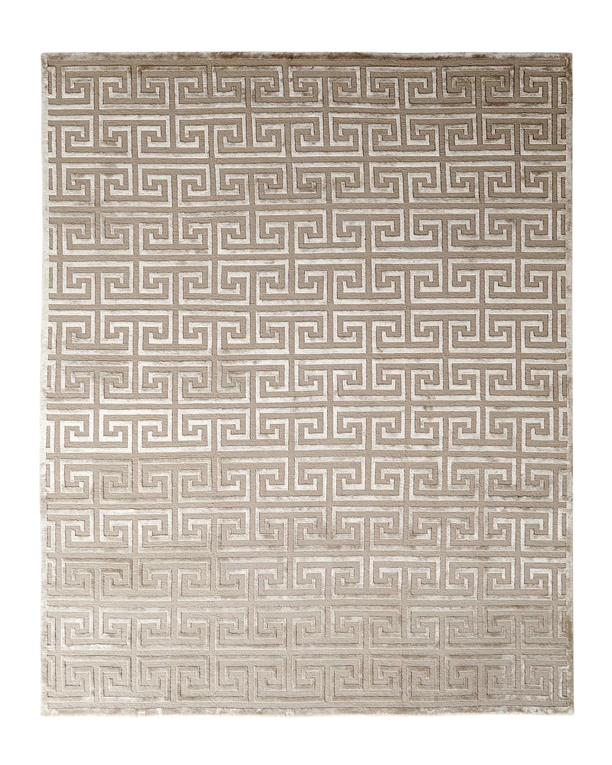 Shop Exquisite Rugs Jay Greek-key Rug, 10' X 14' In Silver