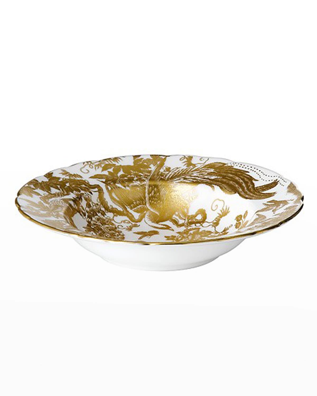 Royal Crown Derby Gold Aves Rim Soup Plate