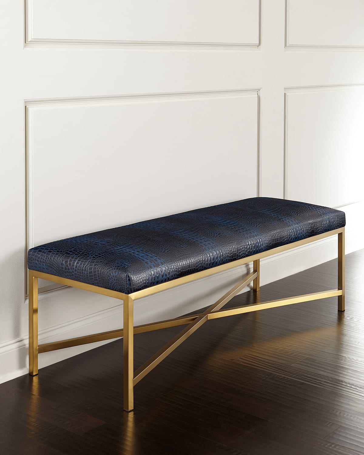 Massoud Toma Crocodile-embossed Bench In Navy