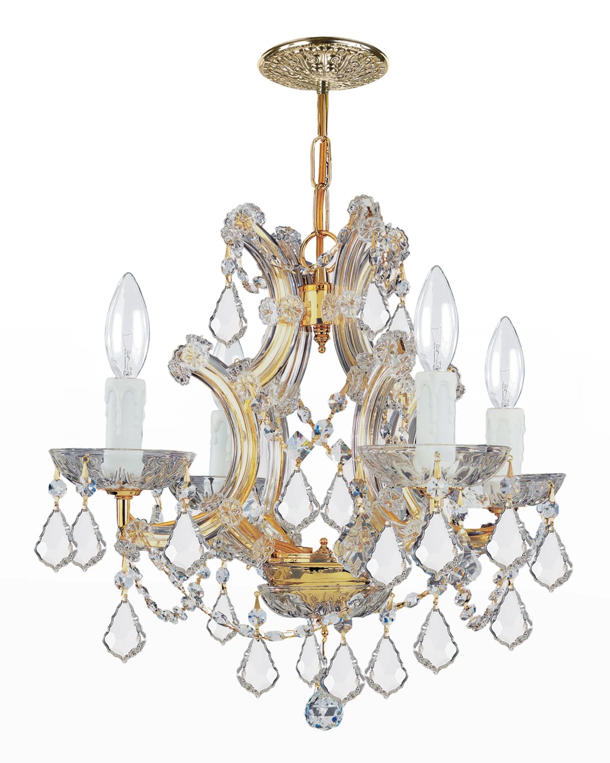 Mini Chandelier with Clear Hand-Cut Crystals