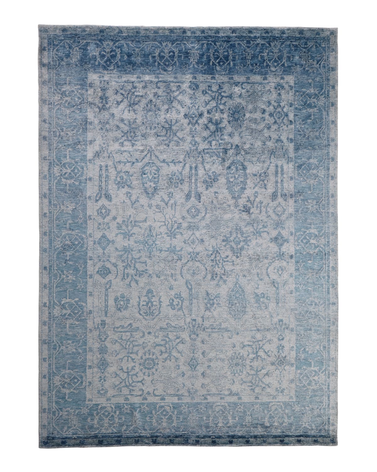 Exquisite Rugs Sweet Blues Hand-knotted Rug, 10' X 14'