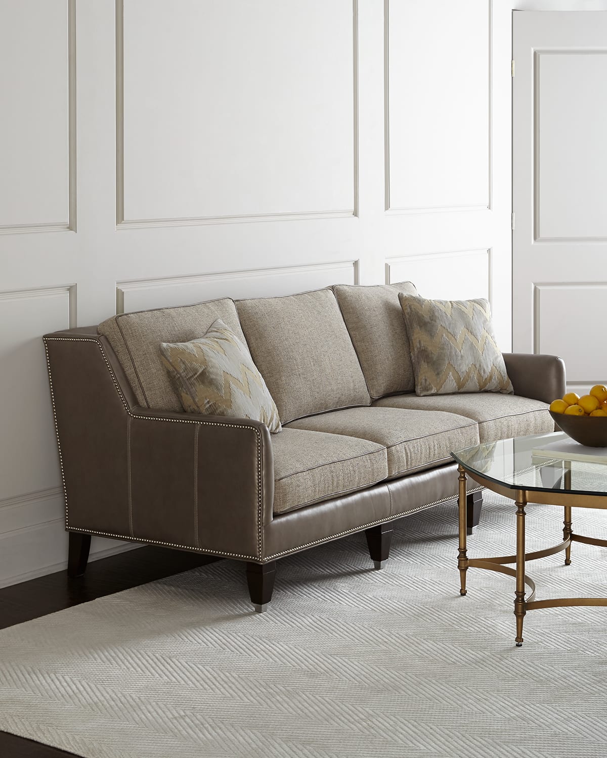 Massoud Besen Sofa In Metallic Gray