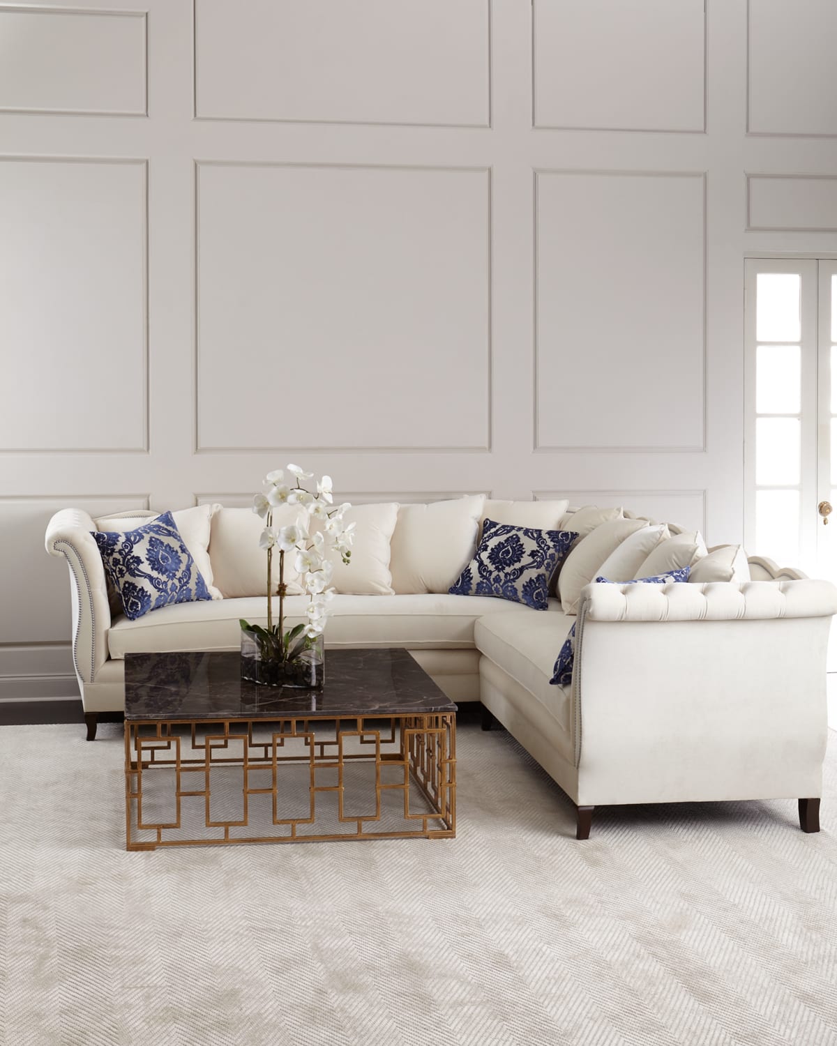 Shop Haute House Gigi Sectional Sofa In Oyster