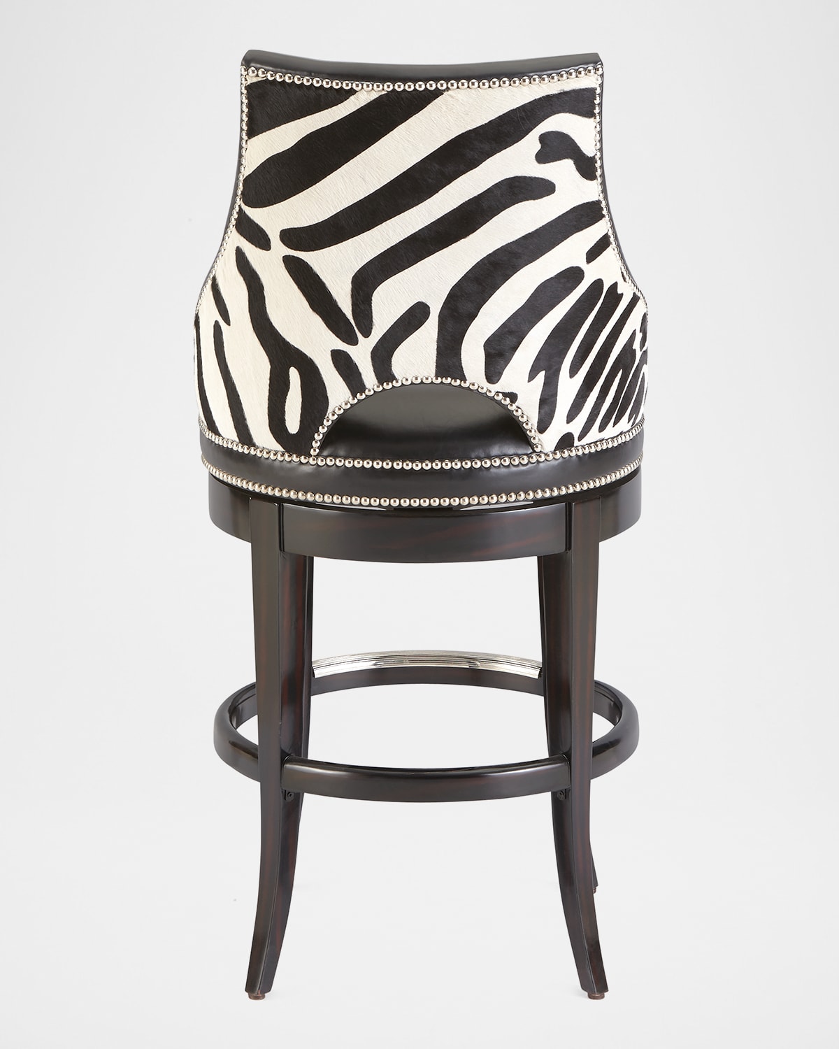 Ambella Inga Hairhide Barstool In Black