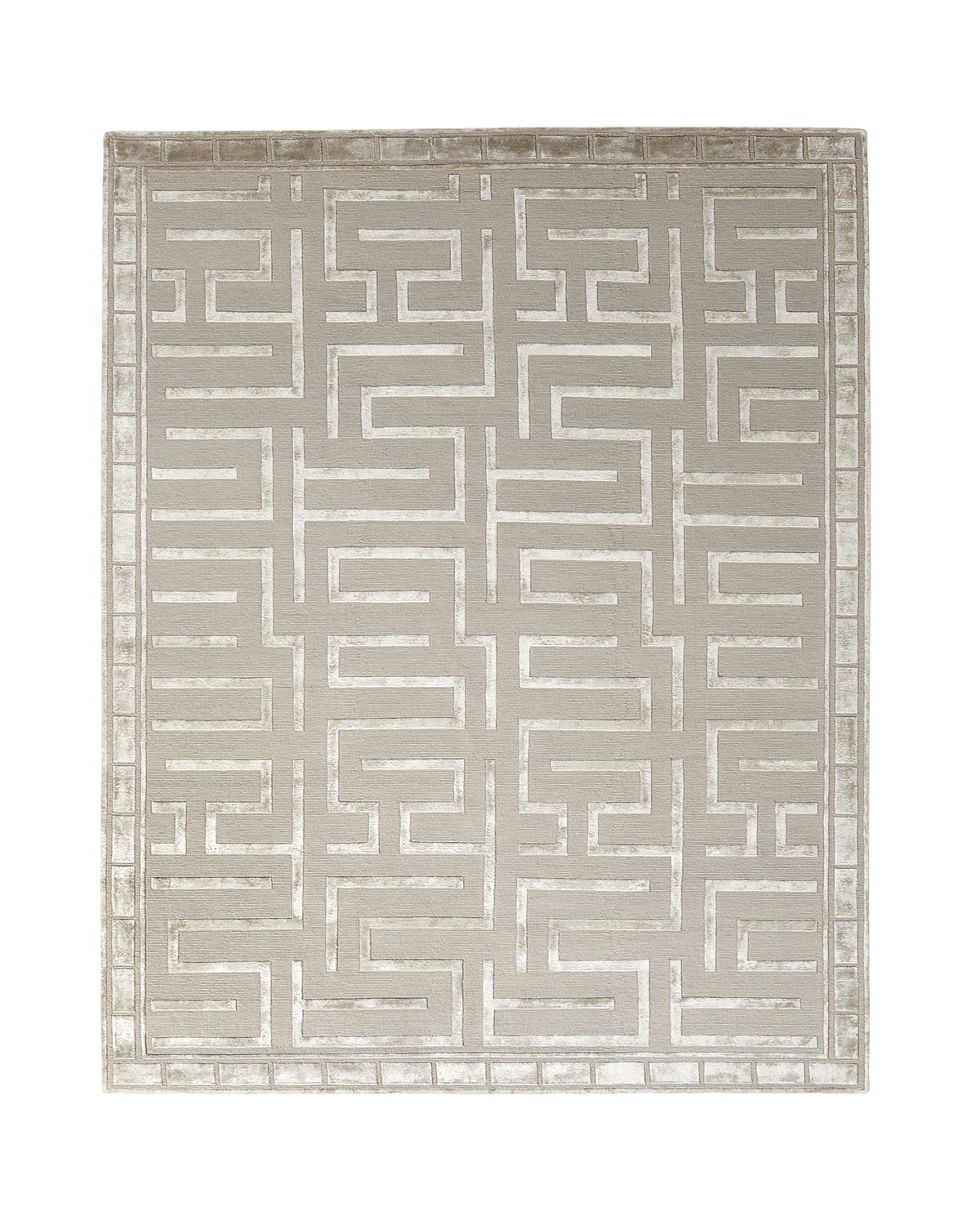 Exquisite Rugs Rowling Maze Hand-knotted Rug, 10' X 14'