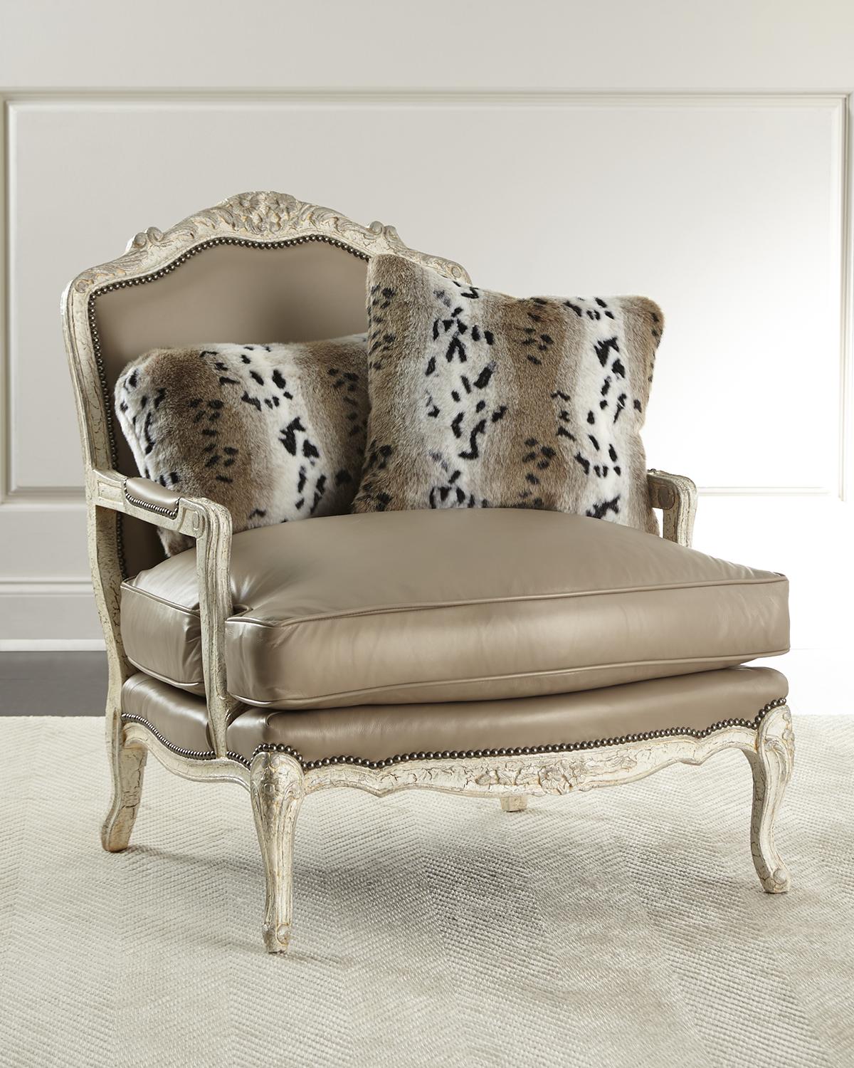 Old Hickory Tannery Dusk Leather Bergere Chair