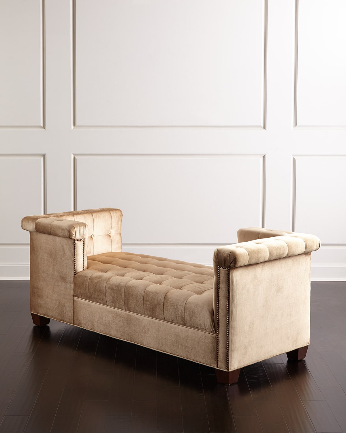Haute House Majestic Tufted Wedge Chaise In Taupe