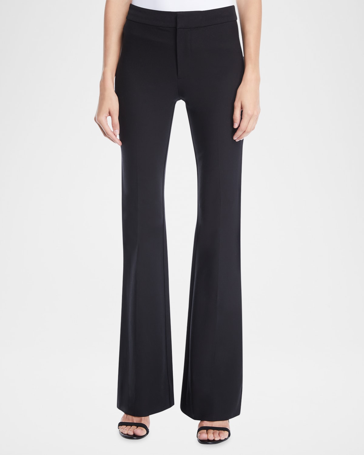 Derek Lam 10 Crosby Flare Leg Stretch Cotton Pants In Black