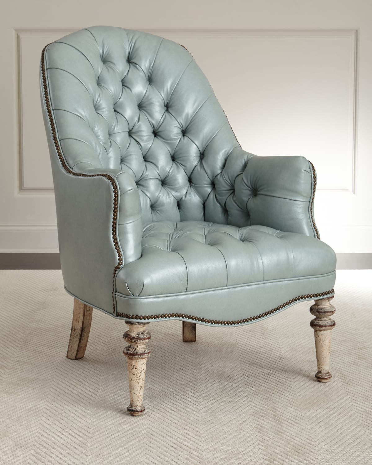 Old Hickory Tannery Mint Tufted-leather Chair