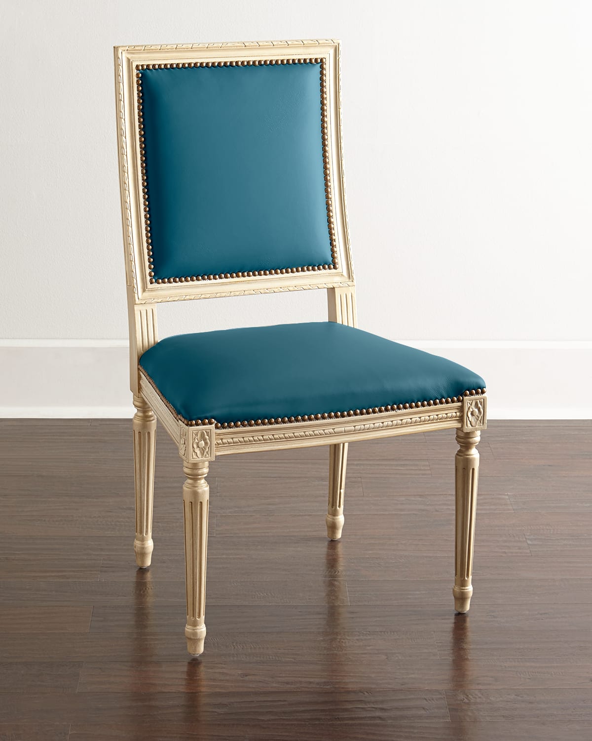 Massoud Ingram Leather Dining Chair In Multi