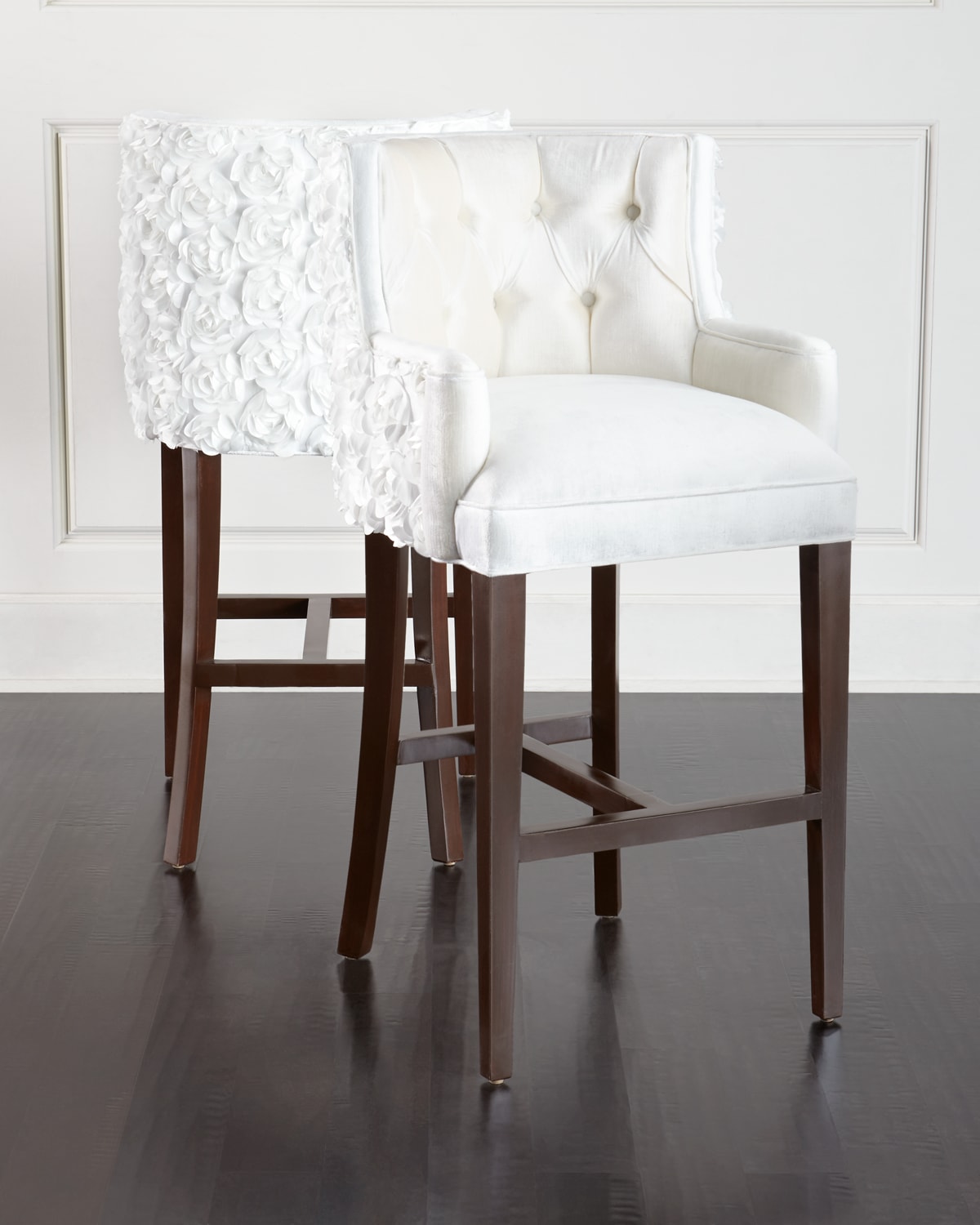 Haute House Tiffany Tufted Barstool In White