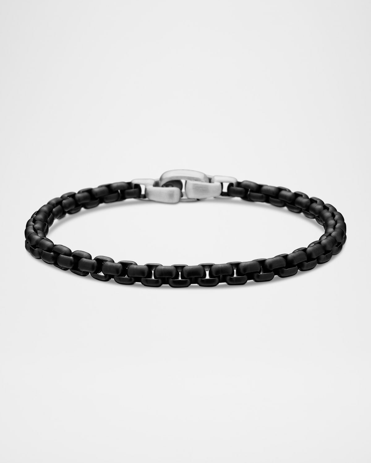 DAVID YURMAN MEN'S BOX CHAIN BRACELET IN DARKENED SILVER, 5MM