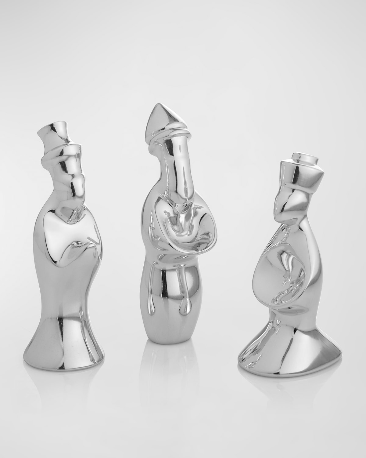 Nambe Three Wise Men Mini Nativity Set In Metallic